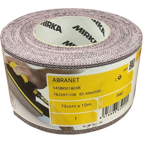 Mirka – Rouleau d'abrasif de ponceuse 545BI001123R 75mm x 10m – Grain 120 pour ponçage de bois dur et composites – Ponçage à sec sans poussière - 75mmx10m (1/7)