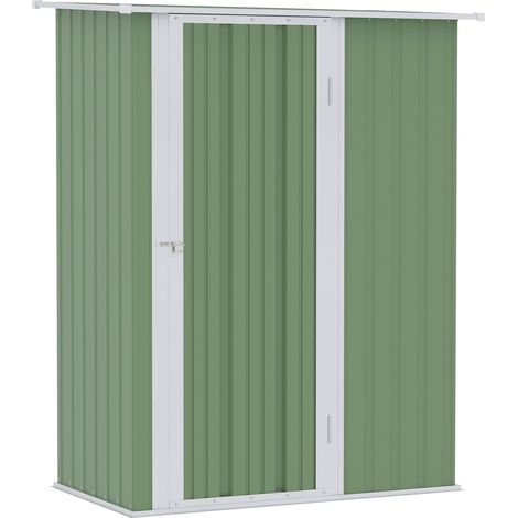 Gerätehaus Gartenhaus Geräteschuppen Mit Tür Outdoor Stahl Grün 142 X 84 X 189 Cm