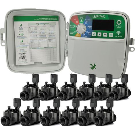 Programmateur d'arrosage extérieur 12 zones Rain Bird ESP-TM2 Arrosage automatique du jardin 12 Electrovannes 100HV 24V 1''