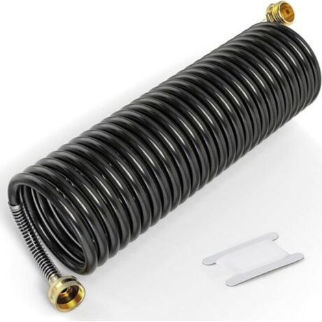 7.5m PU Recoil Garden Water Hose With 3/4\" GHT Brass Fittings Retractable, Swivel Female For Boating, Pool & Spa, RV, Home And Garden (1/5)