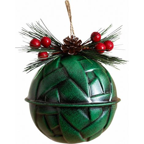 Cloches de Noël colorées en métal, pendentifs en résine et fer pour sapin et jardin, vert (1/5)