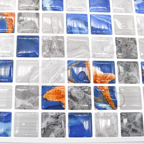 Stickers muraux décoratifs mosaïque 3D pour cuisine et salle de bain, 5 pièces, 20 x 20 cm, DJ1004 (1/5)