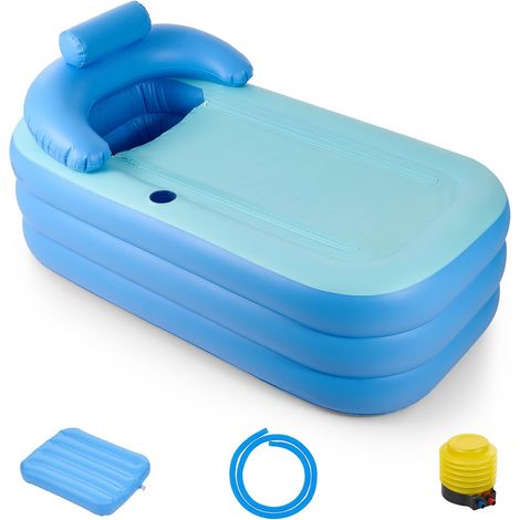 1 Baignoire Gonflable Pliable En PVC Avec Oreiller Ergonomique Pompe À Air Pour Adultes Camping (1/5)