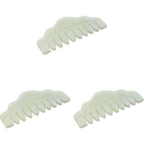 3X Nature Traditionnelle Jade Peigne Massage Spa Acupuncture TêTe ThéRapie Traitement sur TêTe Gua Sha Conseil (1/5)