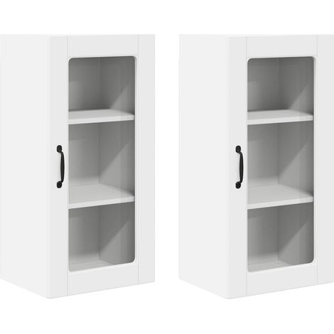 Maison Exclusive - Mobile in vetro da parete LUCCA 2 pz Bianco (1/5)