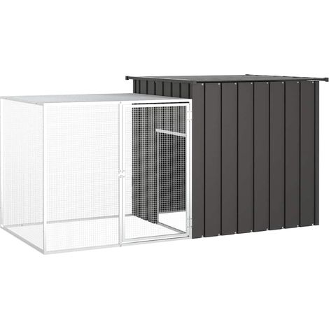 Cage pour poules Anthracite 200x91x100 cm Acier galvanisé (1/5)