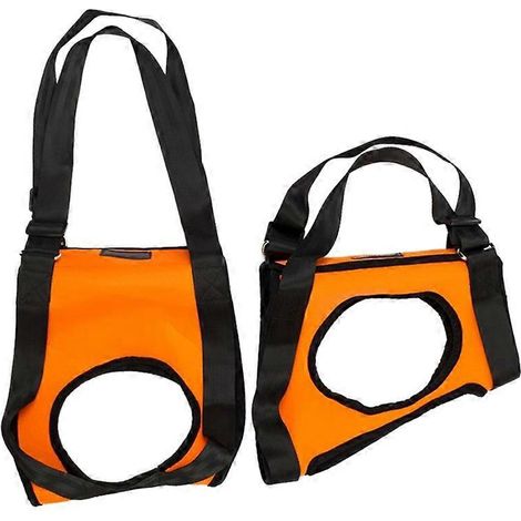 Sangle d’assistance souple pour chien âgé, blessé, handicapé et après chirurgie ACL - Harnais taille L orange. (1/4)