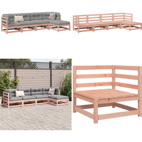 Salon de jardin 5 pcs bois massif sapin de douglas - Ensemble Salon De Jardin - Mobilier Extérieur - Canapé D'angle - Chaise Longue - Meubles En Bois - Home & Living