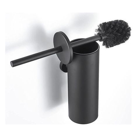 pair Escobilla de baño colgante negra con portaescobillas, escoba de baño de acero inoxidable 304 con mango largo