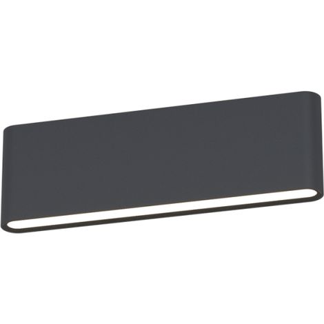 Applique murale led à double émission top light lima 28 ip54 cct, aluminium et verre, finition métal anthracite