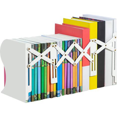 Serre-Livres - En Fer - Hauteur 18 cm - Base Antidérapante - Pour Bureau Bibliothèque Etagère - Lot de 2 (1/5)