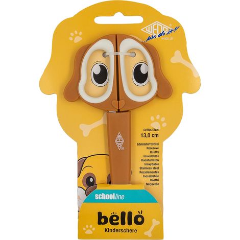 Ciseaux pour enfant 13 cm Motif chien Marron – Ciseaux de bricolage avec poignée souple et pointe ronde (1/5)