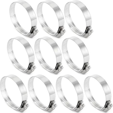 40-63mm Spannbereich 304 Edelstahl American Schneckengetriebe Schlauchschellen 10 pièces