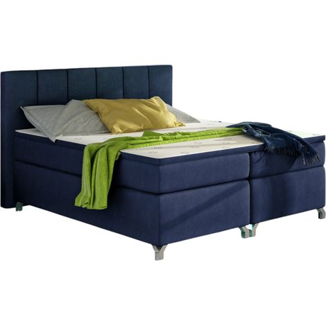 Lit boxspring 160x200 tissu bleu marine Balfor (1/4)