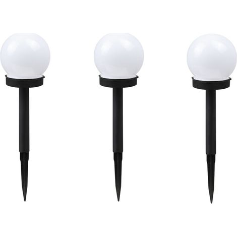 Set of 3 Outdoor Waterproof Solar Round Bulb Shaped Ground Lawn LampBeautiful COOCHEER Decorative Lighting Yard - Warm Light (1/4)