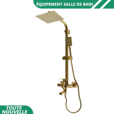 WAOBDLA G1/2'' système de robinet de douche Set tête de douche de pluie montée sur le mur avec robinet de mélangeur de pulvérisation portatif (1/5)