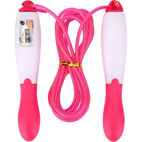 Corde À Sauter - Câble En Acier Recouvert De Pvc - Compteur Intégré Et Roulement 360 Degrés - Pour Fitness Et Gymnastique - Longueur Réglable (1/3)