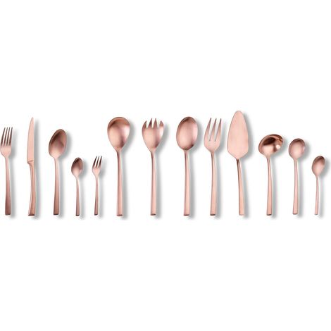 ECHTWERK EW-BS-6830B Avelino Bronze Edition, PVD Opaco, 68 Pezzi, per Fino a 12 Persone, portate, in Acciaio Inox 18/10, Set di Posate di Alta qualità, con Cassetta, Inossidabile (1/5)