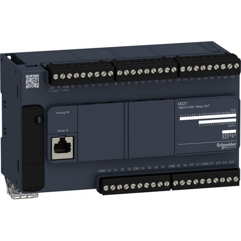 Schneider TM221C40R Modicon M221, controller 40I/O relè, porta seriale, 100/240 V CA - PV: 10 - RL: 18 - SV: 1,10