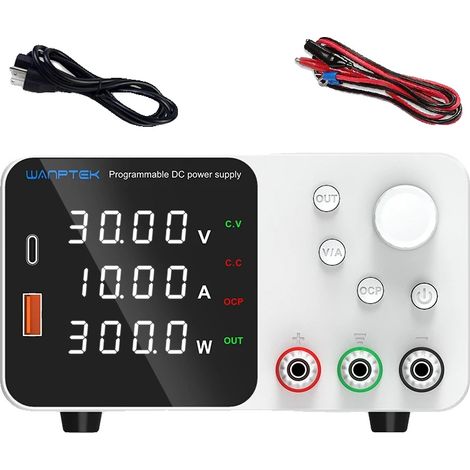 Alimentation électrique DC de laboratoire, plage de tension réglable, affichage numérique, W TPS 0-30V 0-10A (1/2)