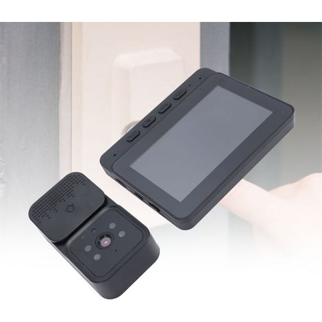 [Portier Vidéo] Interphone Vidéo Sans Fil 4,3 Pouces 5MP Large Angle 120° Vision Noire pour Villa Maison Appartement
