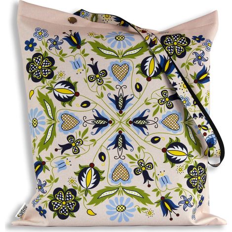 Sac folklorique cachoube avec coeurs, imprégné, beige (1/5)