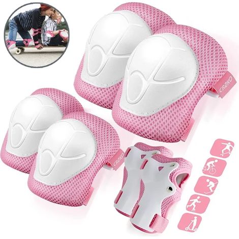 Barn knäskydd Ensemble de protections de genoux pour enfants 1 type d'équipement de protection (rose) (1/4)