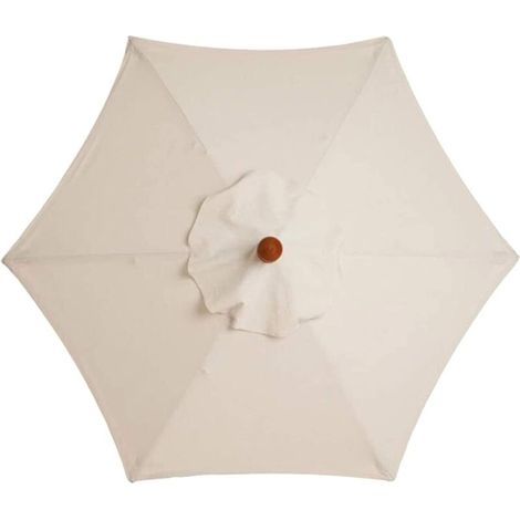 Housse de rechange pour parasol, 6 baleines, 2.7 m, imperméable, anti-UV, tissu de rechange, blanc crème (1/4)