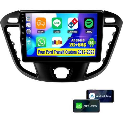 Autoradio Android 14 GPS FM RDS + Caméra pour Ford Transit Custom 2012-2021 - 2+64G (1/5)