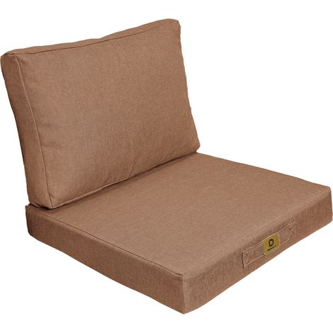 Coussins déhoussables effet lin 50x50cm terracotta – Polyester pour espaces semi-abrités – Housses zippées pour entretien facile (1/5)