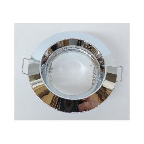 Spot encastré halogène Ø 85mm chrome fixe avec lampe 50W 12V GU5.3 et douille IP20 QBS570 Zadora PHILIPS 573212