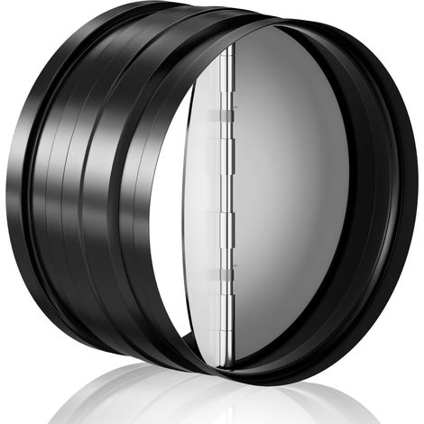 Raccord de conduit 150 mm avec clapet anti-retour Raccord de tuyau avec clapet anti-retour, joint en caoutchouc, circulation d'air unidirectionnelle, acier galvanisé noir (1/5)