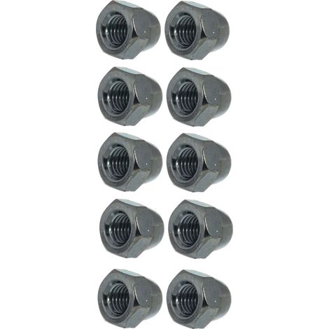 Cyclingcolors – Lot de 10 écrous borgnes hexagonaux M8 – Acier zingué DIN 1587 – Hauteur 15 mm – Filetage 1,25 mm pour serrage précis (1/2)