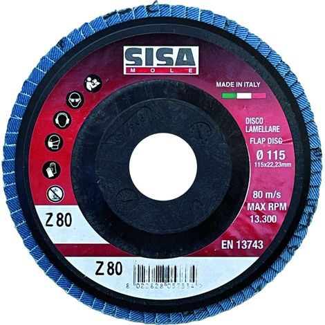 Sisa Mole DISCO LAMELLARE ALLO ZIRCONIO Ø mm. 115 - foro 22 grana 60 - 25 pezzi