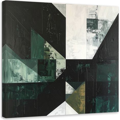Stampe su Tela, Astrattismo geometrico verde, 20x20 (1/5)