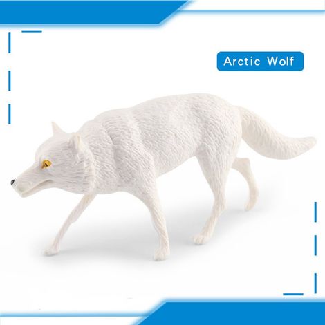 Loup Blanc - Modèle De Simulation En Plastique Sans Toxicité - Décoration De Bureau Ou De Table À Sable - Pour Enfants À Partir De 5 Ans - 1 Pièce (1/2)
