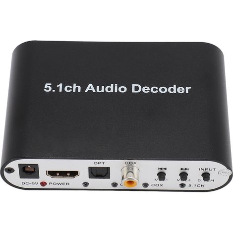 Décodeur audio numérique 5.1 canaux, interface multimédia HD, ARC, Bluetooth 5.0, sortie optique SPDIF, coaxiale USB vers décodage 5.1 canaux, prise UE 100-240 V (1/5)