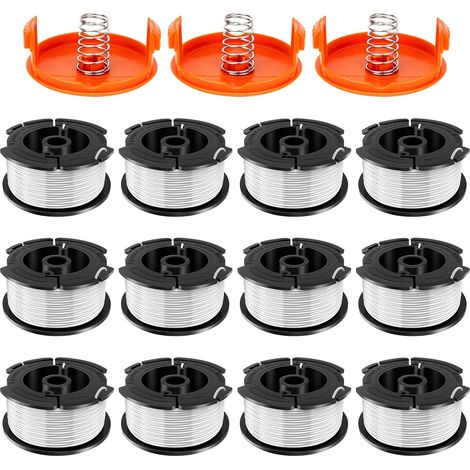 Carrete AF-100 Reemplaza AF100 AF-100-3ZP AF-100-BKP Compatible con Black and Decker GH900 GH600 GH610 Cortadora de césped 9m 0.2cm Carrete de Repuesto (12+3pcs) (1/5)