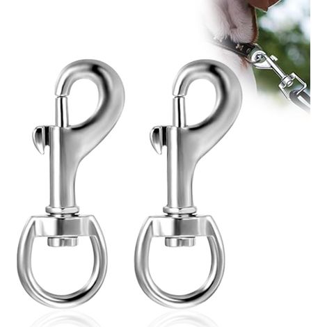 Mousqueton - Crochet Pivotant Pour Collier De Chien Lot De 2, Acier Allié - Mousqueton De 68 Mm De Longueur, Également Pour Laisse De Chien Paracord 550, Mousqueton Pivotant Pour Sangl (1/5)