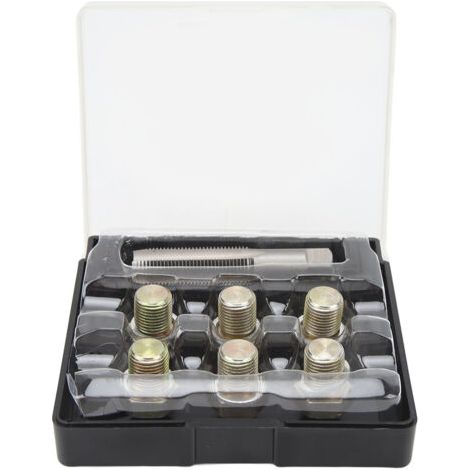 Kit de réparation de filetage de bouchon de vidange d'huile 13 pièces M13 x 1,5 mm Kit d'outils de refiletage de vis de carter d'huile (1/5)