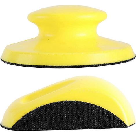 2 blocs de ponçage manuels de 5 pouces, disques ronds et en forme de souris pour le polissage-12.7X5CM-Yellow (1/2)