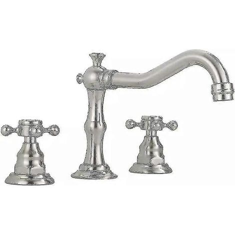 Robinets de lavabo modernes et luxueux en laiton, 3 trous, 20 cm (8 pouces) (1/5)