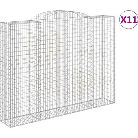 Maison Exclusive - Cesti Gabbioni ad Arco 11 pz 300x50x220/240 cm Ferro Zincato