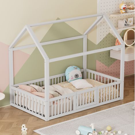 MEUBLIV Hausbett 90x200 cm Weiß – mit Sicherheitsgitter, ohne Matratze (1/5)