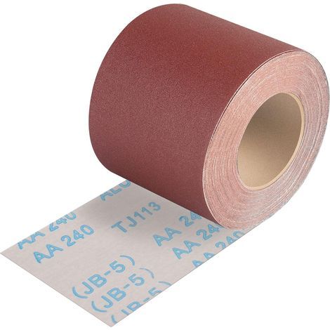 Rouleau de Papier Abrasif Grain 240, 93 mm x 10 m , pour Métal Bois, pour Ponceuses Vibrantes et Manuelles (1/5)