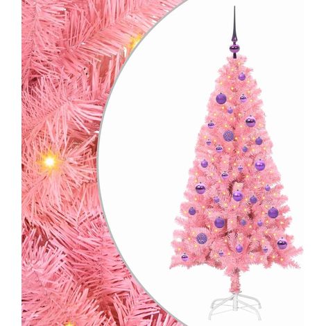 Sapin de Noël Arbre de Noël avec 150 LED avec support Rose 150 cm PVC (1/5)