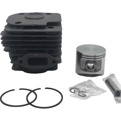 Suitable for Husqvarna 372 chainsaws, cylinder assembly with round mouth, 50 mm cylinder bore, cylinder assembly piston rings, cylinder block set, chainsaw parts, engine repair parts.--DTEKGAZ