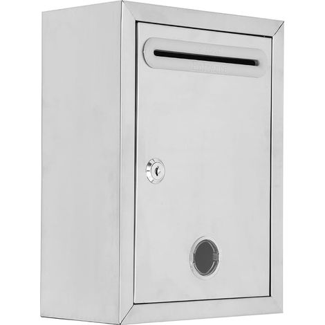 Buzón de pared con cerradura de acero inoxidable - Buzón multifunción para sugerencias y quejas - Caja metálica resistente para oficina y espacio público (1/5)
