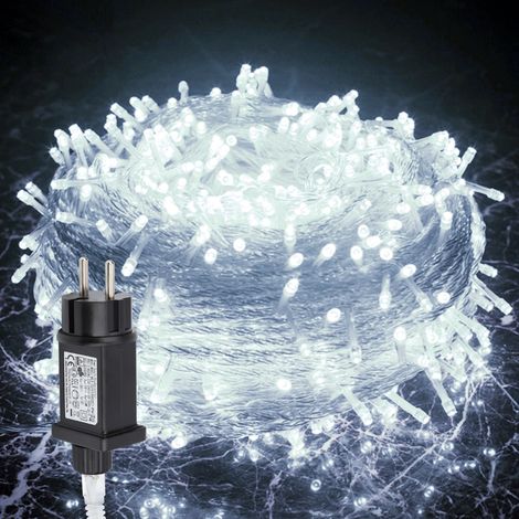 SWANEW 100M 500LED IP44 8-mode festone luce di Natale all'aperto decorazione giardino interno per Natale compleanno matrimonio soggiorno bianco freddo (1/5)