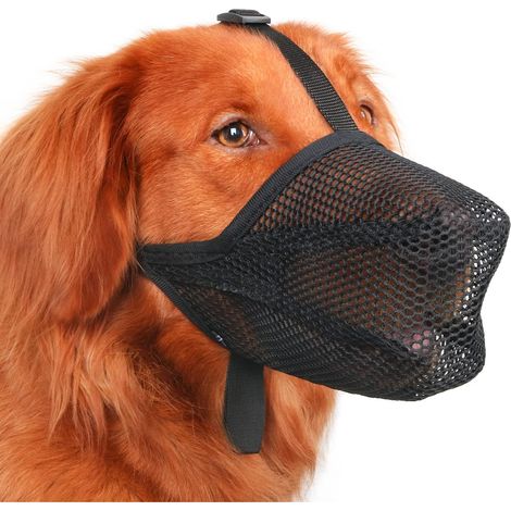 Museruola regolabile in morbida rete per cani di piccola, media e grande taglia, adatta anche ai cuccioli. Controlla morsi, leccate e masticazioni, permette di ansimare e bere - XL - 1 pezzo (1/5)